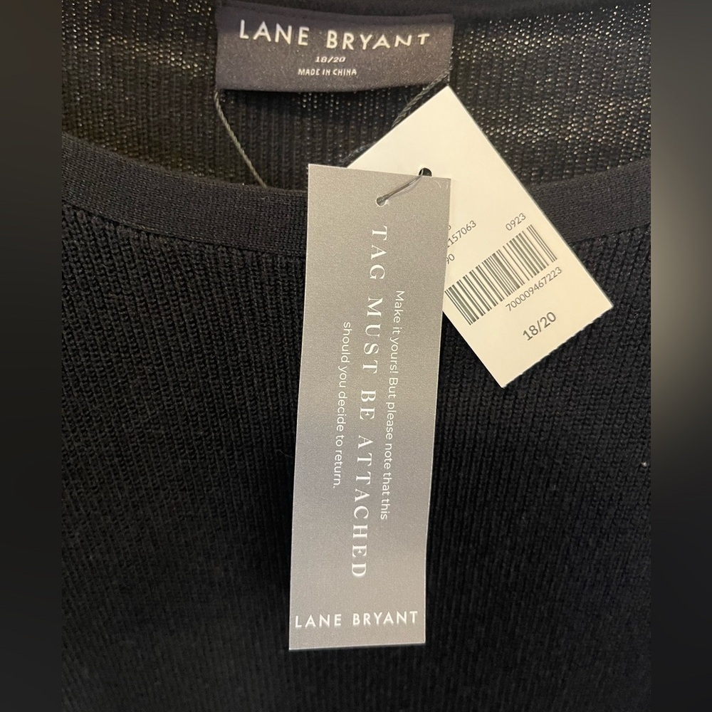 New With Tags Lane Bryant Black Knit Long Sleeve Dress with Belt size 18/20 - Picture 6 of 7